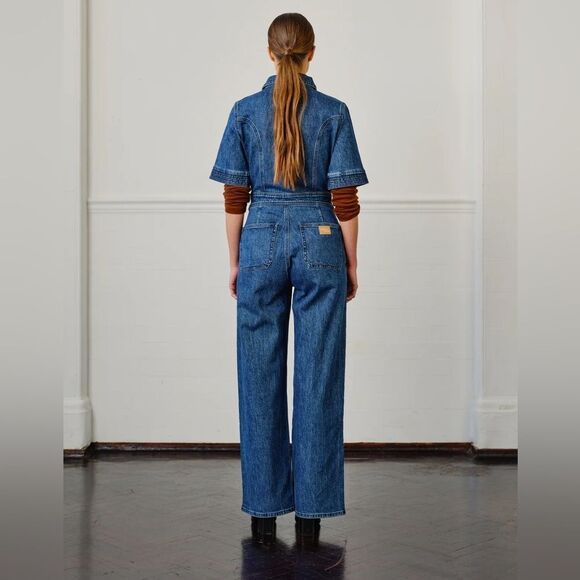NEW Anthropologie Seventy + Mochi Elodie Denim Jumpsuit Size 2 - Picture 7 of 16